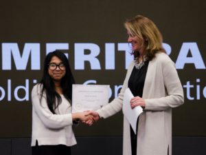Founder Maura Cunningham Presents Student Certificate