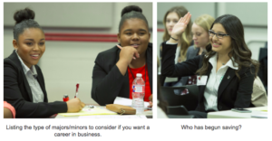 Female Students Discuss Careers in Business