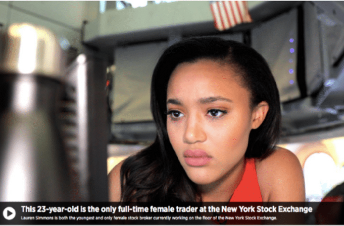 Lauren Simmons only female trader at New York Stock Exchange