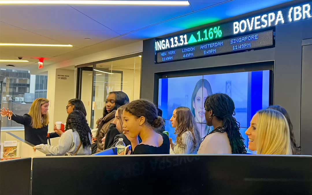 Rock The Street, Wall Street Students during tour of trading floor